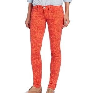 Levi's Too Superlow Orange graphic skinny jeans